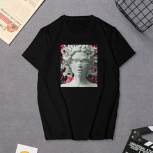 Load image into Gallery viewer, Harajuku Women&#39;s T-Shirt David Michelangelo Statue Print Tees Top Summer Rock Music Pop Star T-shirt Unisex Hip Hop Black TShirt