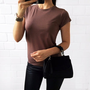 S-3XL T Shirt Women High Quality 2019 Plain Cotton Elastic Basic T-shirt Female Casual Tops Short Sleeve T-shirt Black White New