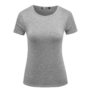 S-3XL T Shirt Women High Quality 2019 Plain Cotton Elastic Basic T-shirt Female Casual Tops Short Sleeve T-shirt Black White New