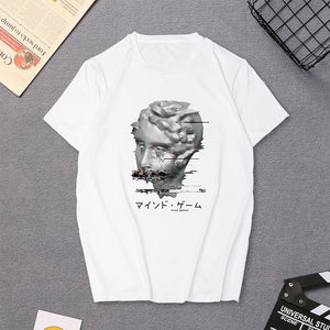 Harajuku Women's T-Shirt David Michelangelo Statue Print Tees Top Summer Rock Music Pop Star T-shirt Unisex Hip Hop Black TShirt