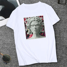 Load image into Gallery viewer, David Michelangelo Statue Print T-shirts Summer New Fashion Carving Faith Art Tops Casual Harajuku Women&#39;s Tshirt