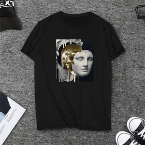 David Michelangelo Statue Print T-shirts Summer New Fashion Carving Faith Art Tops Casual Harajuku Women's Tshirt