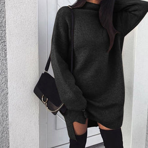 Meihuida 2019 New Women's Autumn Winter Long Sleeve Sweater Turtleneck Warm Soft Knitted Sweater Casual Loose Pullover Tops