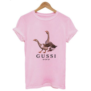 Women Clothes 2019 Two Goose Ga Ga Ga Gothic Vogue T-shirt  Korean Streetwear Harajuku Kawaii Aesthetic Tee Camiseta Mujer