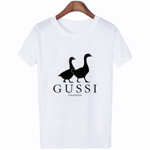 Women Clothes 2019 Two Goose Ga Ga Ga Gothic Vogue T-shirt  Korean Streetwear Harajuku Kawaii Aesthetic Tee Camiseta Mujer