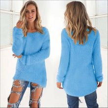 Load image into Gallery viewer, Pullovers Autumn Winter Women&#39;s O-Neck Sweater Female Hedging Loose Pullover Casual Solid Sweaters Wholesale Drop Shipping