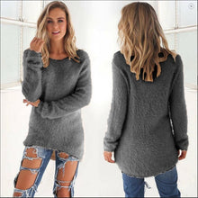 Load image into Gallery viewer, Pullovers Autumn Winter Women&#39;s O-Neck Sweater Female Hedging Loose Pullover Casual Solid Sweaters Wholesale Drop Shipping