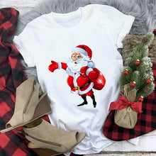 Load image into Gallery viewer, New kawaii reindeer t shirt women fashion Christmas Harajuku Short Sleeve t-shirt White Suitable all seasons Tshirt Tops clothes