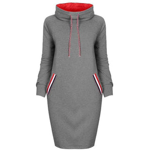 VOZRO Multicolor High Lead Long Sleeve Package Buttocks Winter Maxi Autumn Casual Sweater Red Dress Women Vestido Clothes Befree